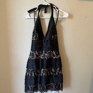 BCBG lace open back dress